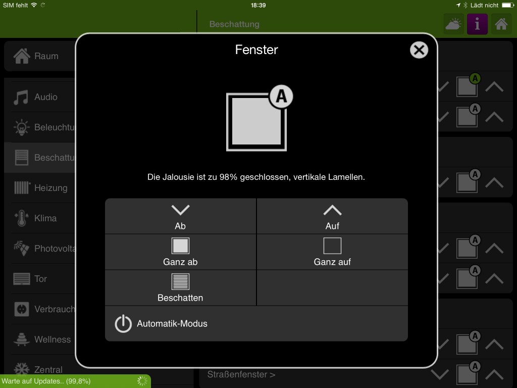 Loxone: Jalousiesteuerung per App -  Jalousien Rollos automatisieren