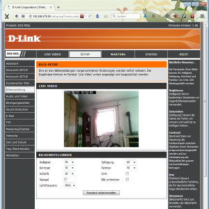 Netzwerkkamera D-Link DCS-935L Weboberfläche